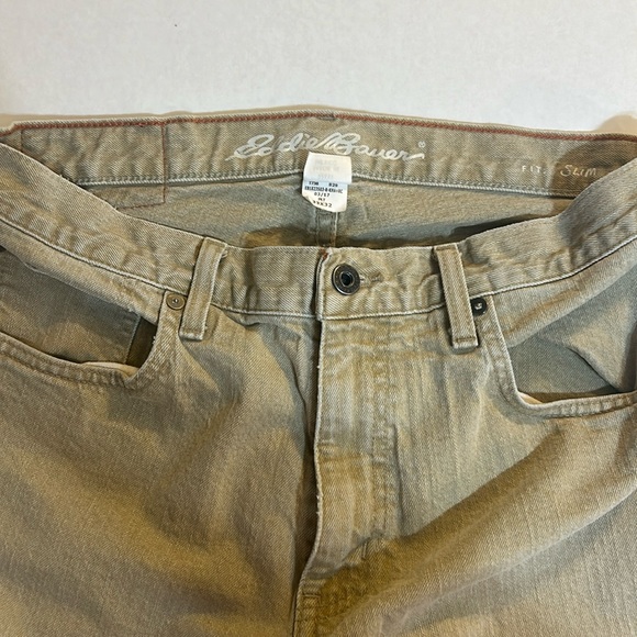 Eddie Bauer tan denim jeans 33 X 32 slim fit. - Picture 1 of 5